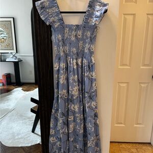 Hill House Home Diane Hill Blue Chinoiserie Blue and White Smocked Dress